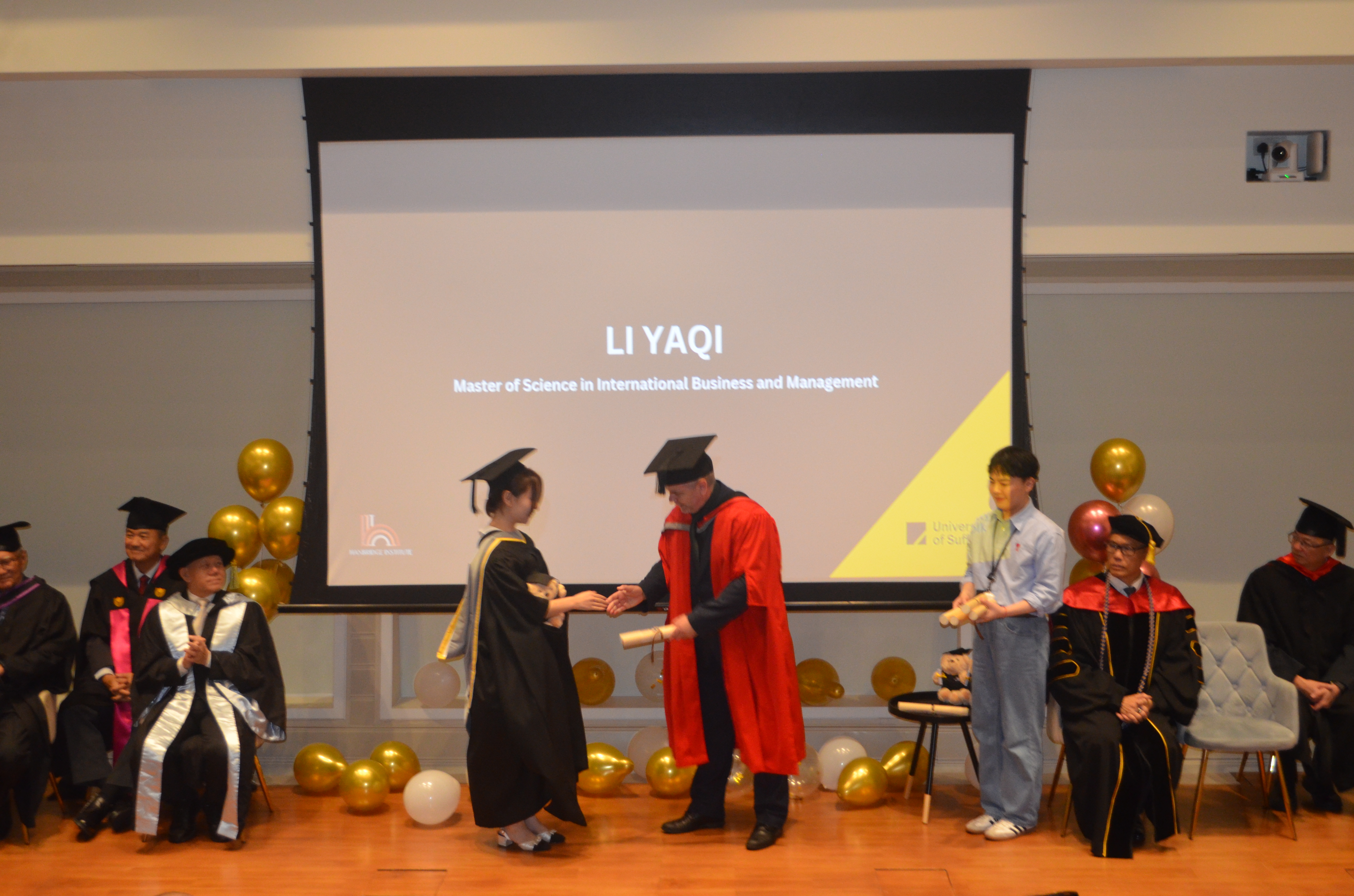 Certificate presentation during graduation