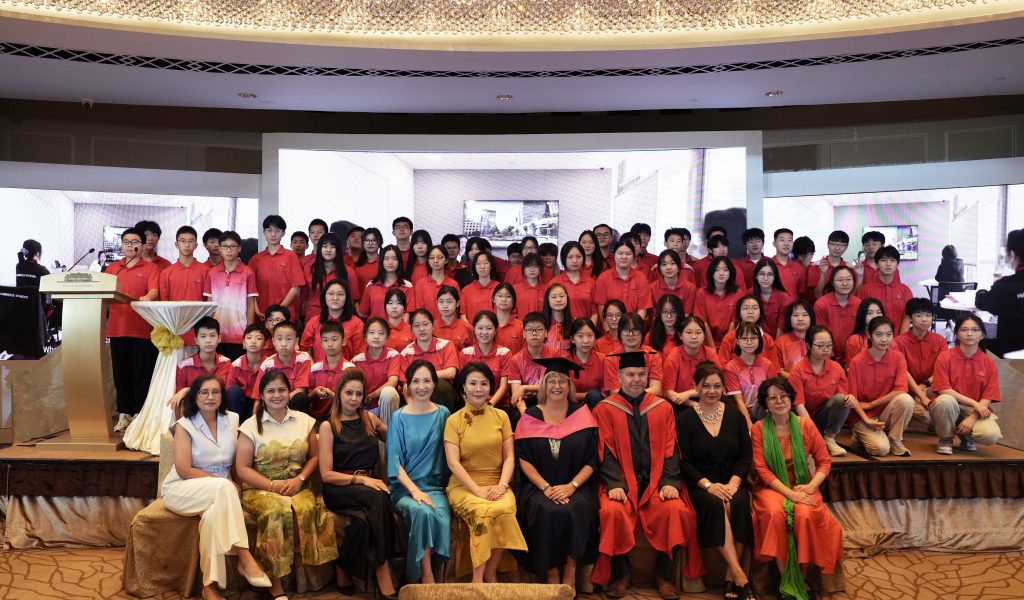 Hanbridge Institute AEIS and O-Level preparatory students gathered for a group photograph during Graduation 2024