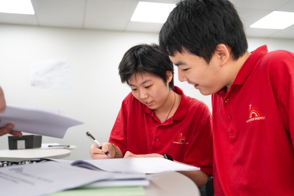 Hanbridge Institute preparatory students developing English and Mathematics skills in Singapore